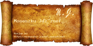 Moseszku József névjegykártya